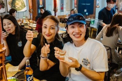 Handmade Noodles with Korean Grandma - What you’ll eat and drink: BBQ with soju, jeon with makgeolli, and chicken with beer