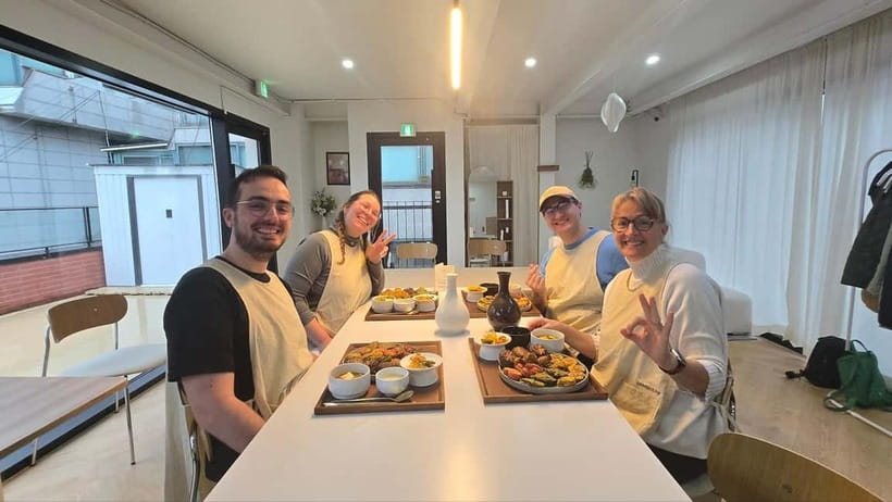 Seoul: Cooking Class and Tour with Michelin-Trained Chef - Eating what you cook: Makgeolli, soup, and side dishes